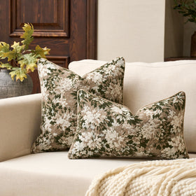 Yangest square pillow cover in green chenille ready to refresh sofas and beds