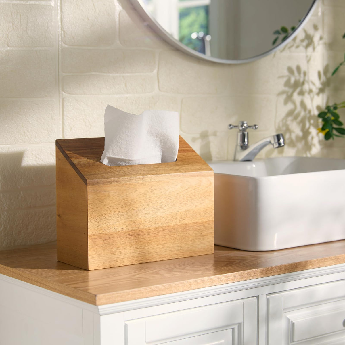 YANGQIHOME acacia wood grain detail adds warmth and durability.