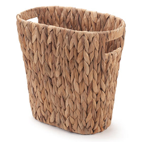YANGQIHOME bathroom trash can with handles, handwoven wicker, space-saving design.