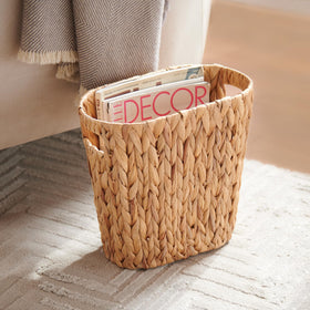 YANGQIHOME compact trash can for small spaces, slim profile fits bathrooms.