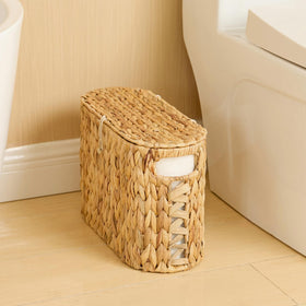 YANGQIHOME free-standing paper basket fits tight bathrooms and entryways