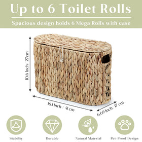 YANGQIHOME handwoven water hyacinth basket adds natural warmth to any bathroom