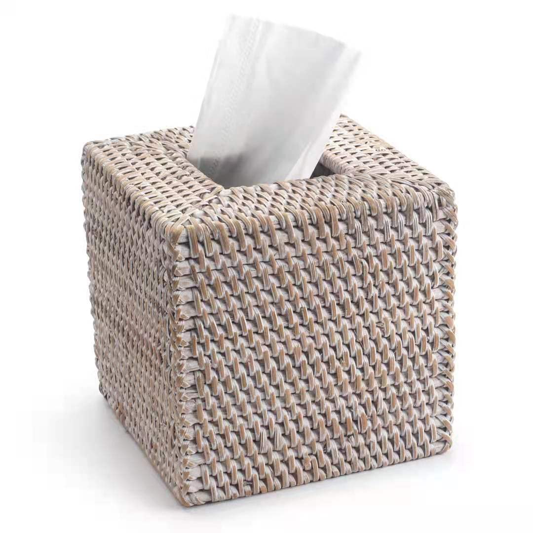YANGQIHOME rattan tissue box cover square adds natural style and keeps tissues handy.