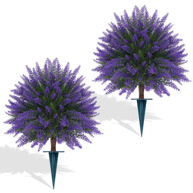 Yangrass lavender topiary with stake, ready for porch display and year-round color