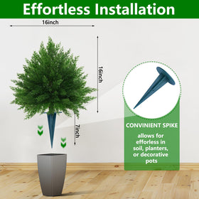 Yangrass cedar-inspired topiary ball adds timeless outdoor elegance.