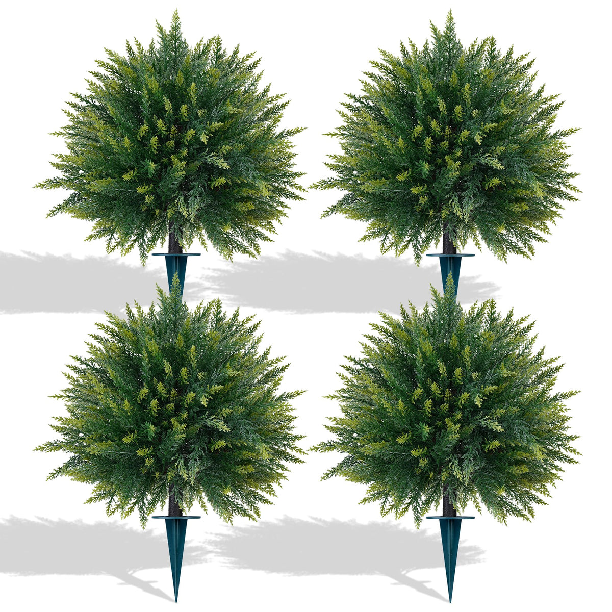 Yangrass cedar topiary ball 23 inch front view, boosts year-round curb appeal