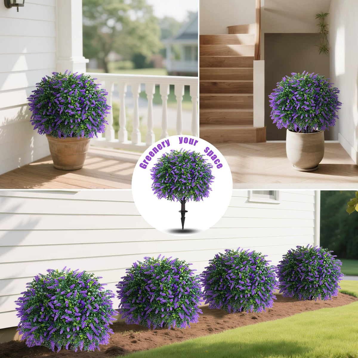 Yangrass outdoor topiary decor enhances entryways with instant greenery.