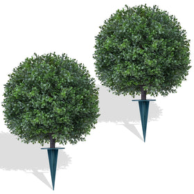 Yangrass topiary ball tree 23h on porch enhances curb appeal with evergreen charm.