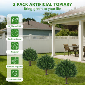 Yangrass two-pack outdoor topiary setup showing quick assembly