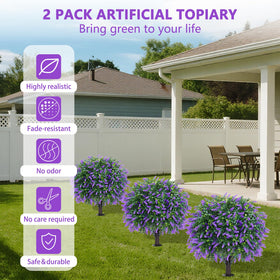 Yangrass UV-resistant outdoor topiary foliage for sun-drenched patios.
