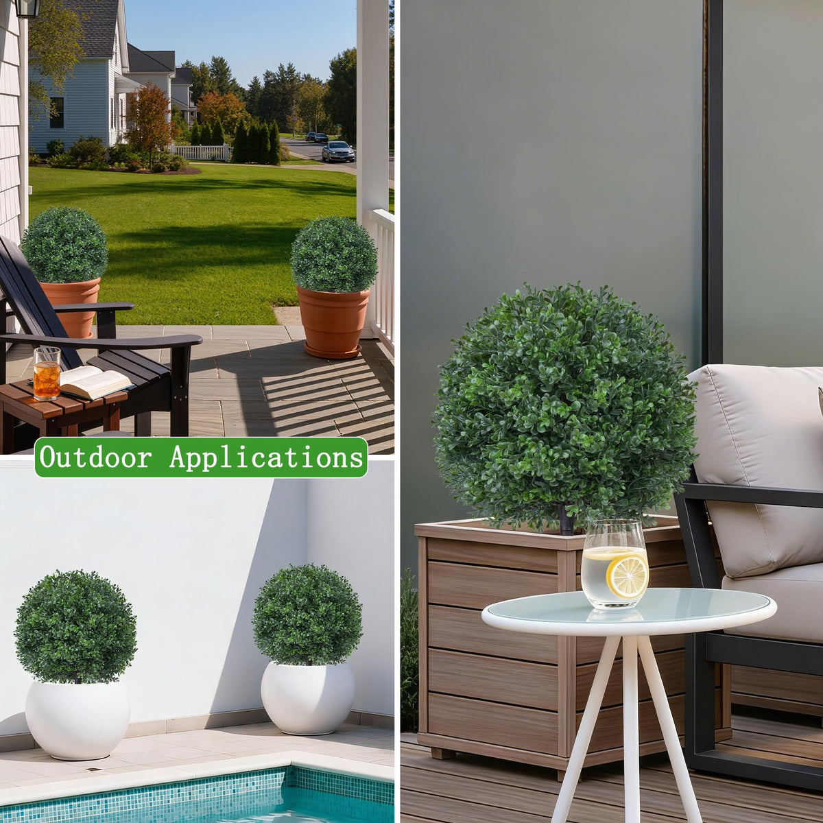 Yangrass topiary for patio demonstrates durable, weatherproof construction.