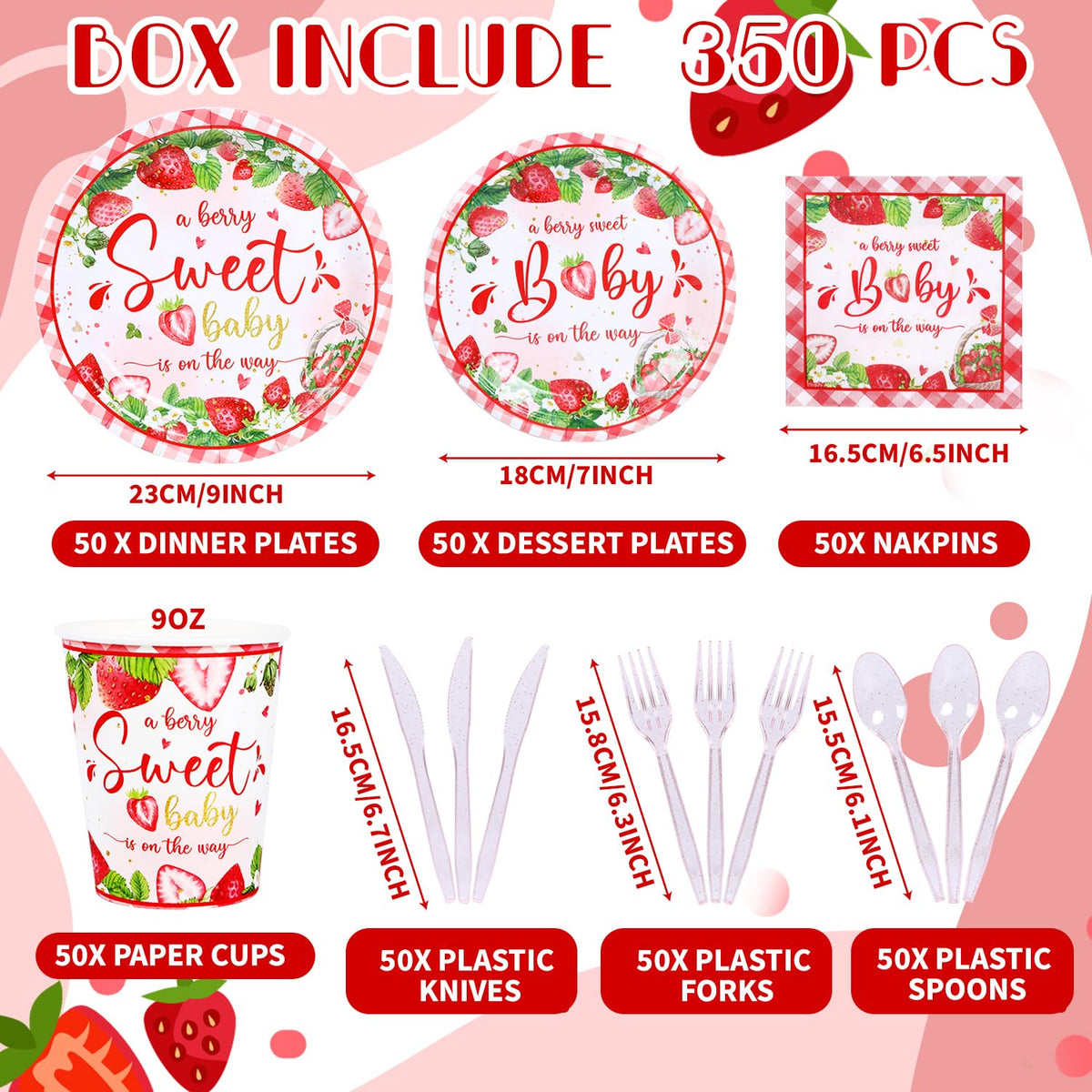 Yaniio Berry Sweet Baby 7-inch dessert plate with floral accents for cute party service.