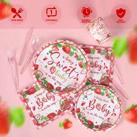 Yaniio Berry Sweet Baby disposable utensils for quick cleanup after cheerful toasts.
