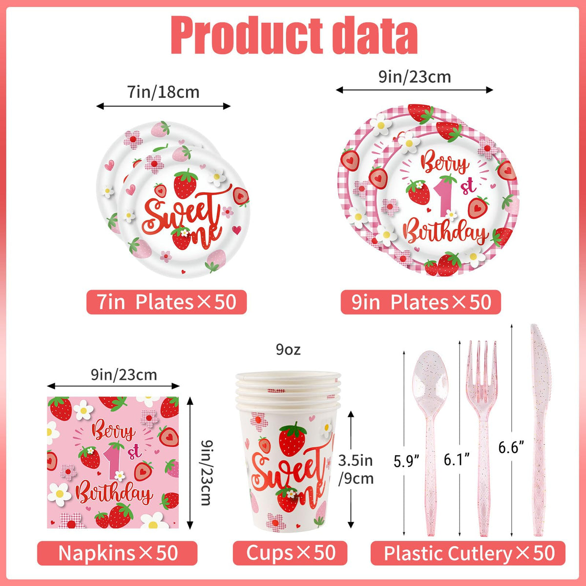 Yaniio strawberry napkins with pink accents for quick cleanups