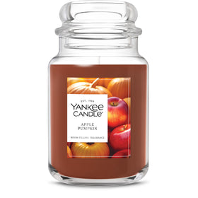 Yankee Candle Apple Pumpkin label close-up for premium autumn ambience
