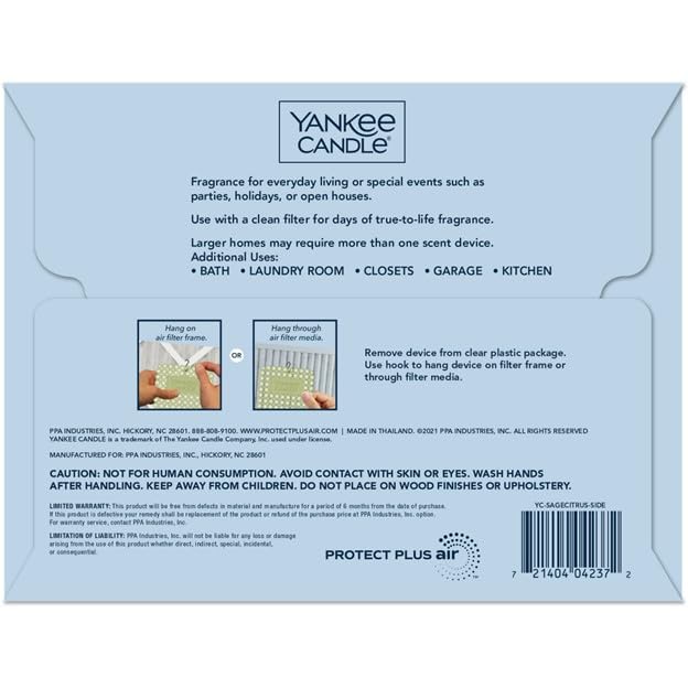Yankee Candle Catching Rays fragrance pad ready to attach to your filter for continuous scent.