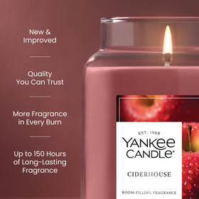 Lid-off jar display shows generous fragrance release during cozy nights