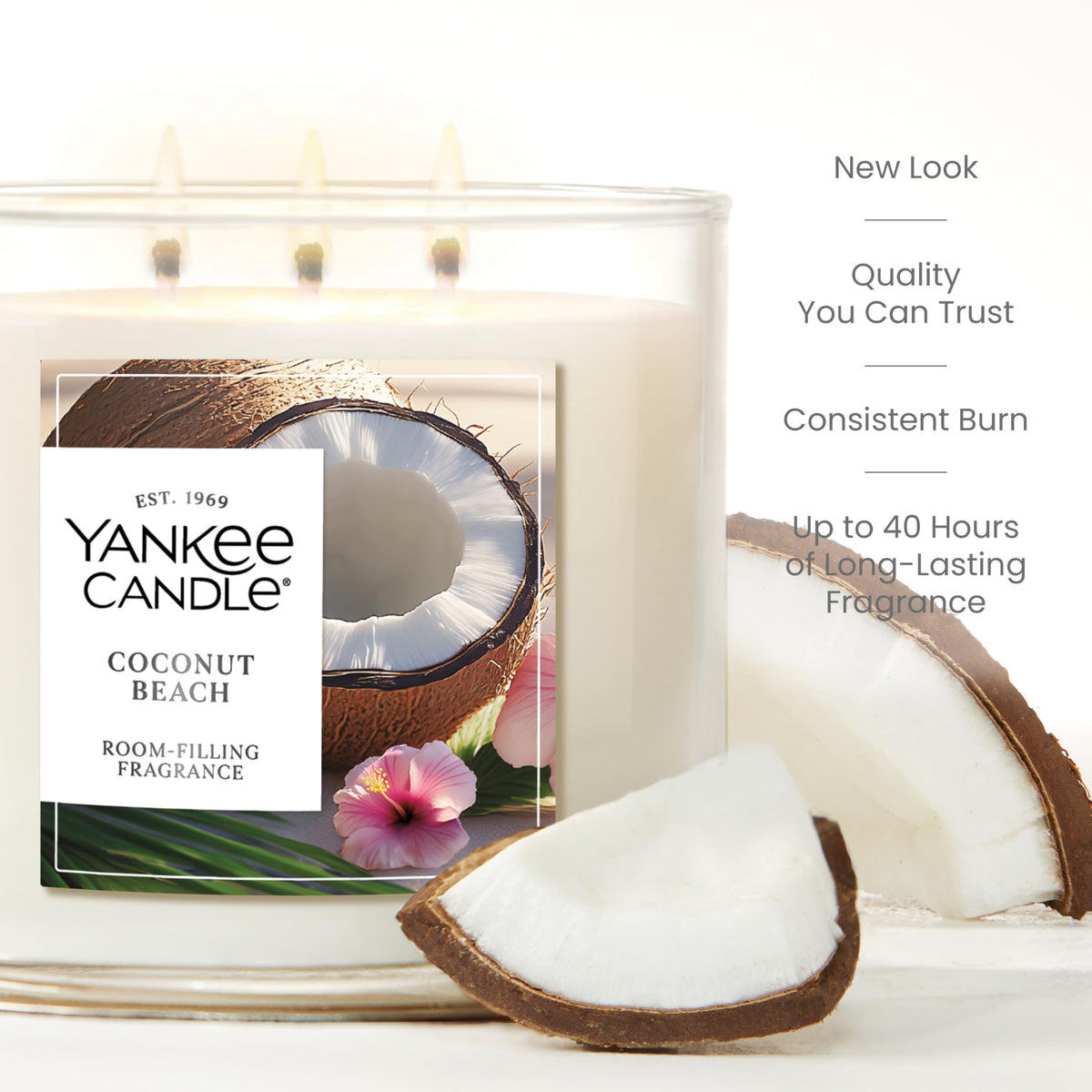 Yankee Candle Coconut Beach wax blend designed for steady scent throw