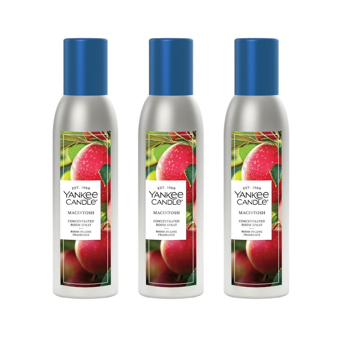 Yankee Candle Macintosh bottle delivers instant room fragrance.