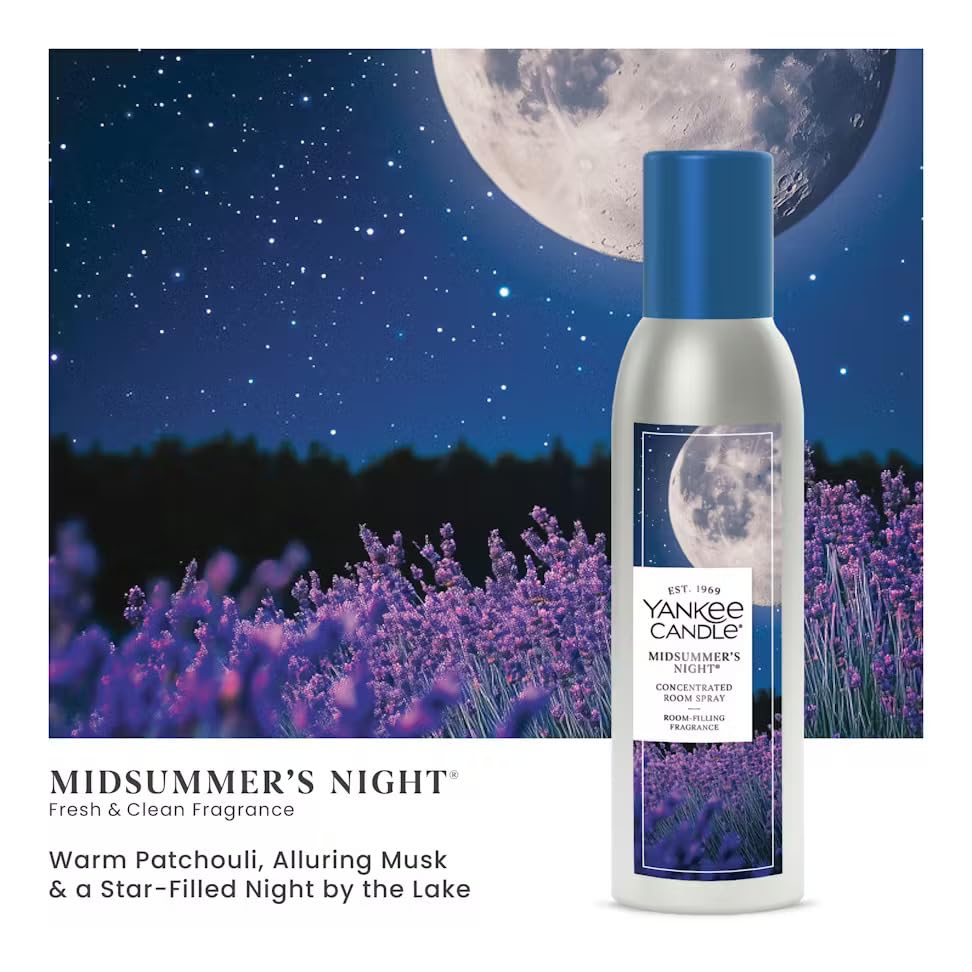 Yankee Candle Midsummers Night usage demonstrates versatile spray.