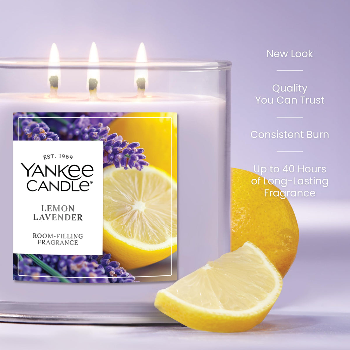 Close-up of Lemon Lavender wax blend highlighting quality components