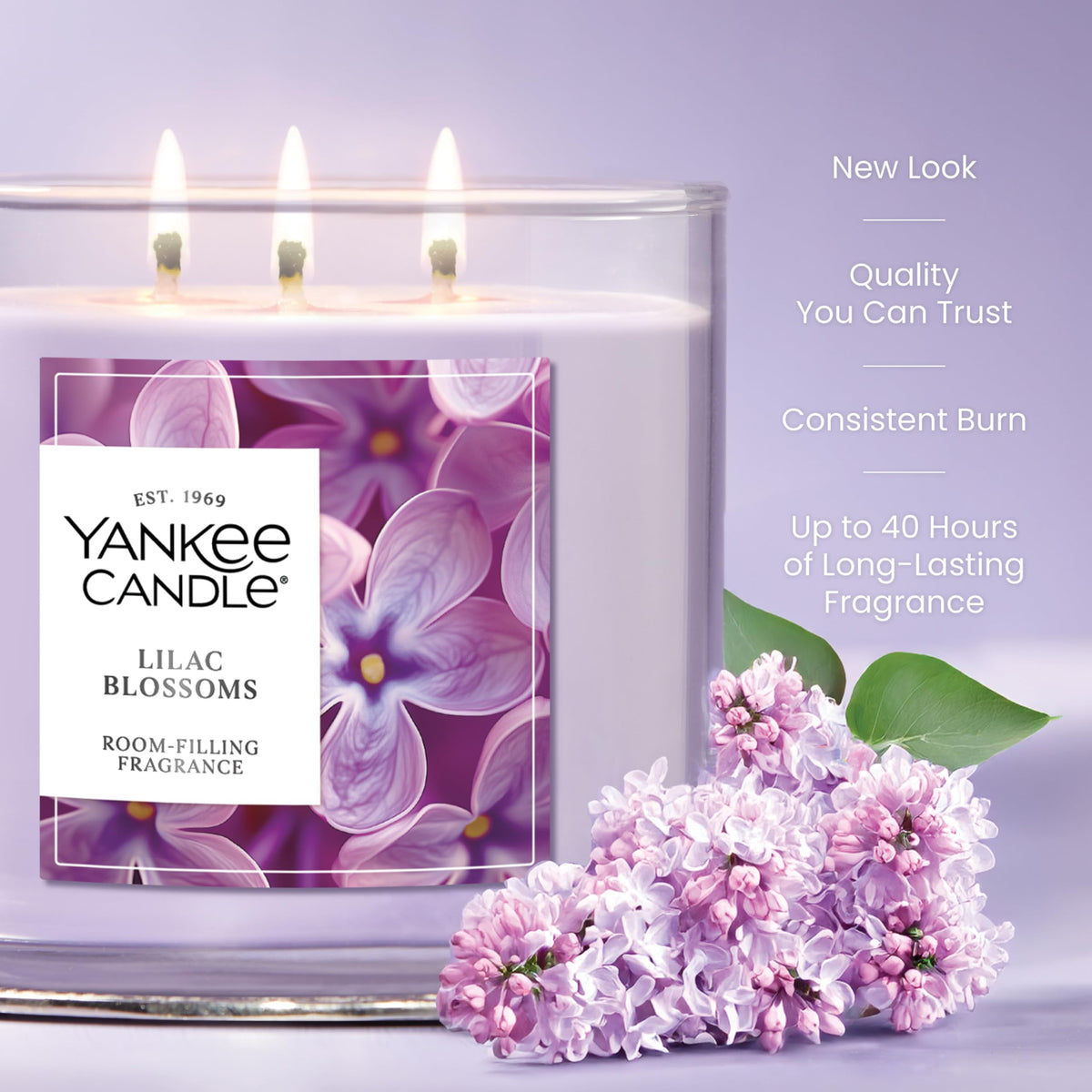 Yankee Candle Lilac Blossoms wax close-up highlighting premium plant wax blend