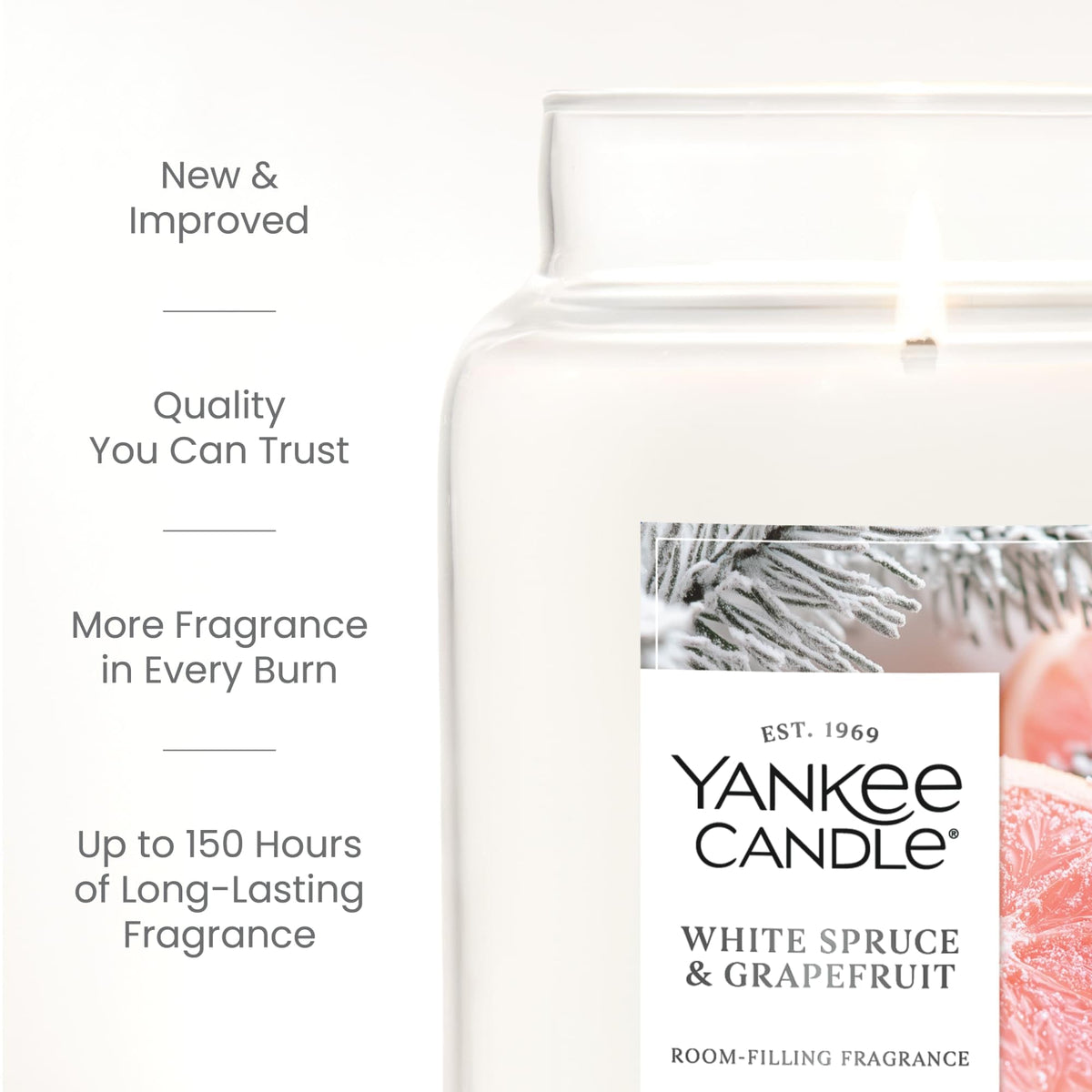 Yankee Candle plant-wax close-up highlighting cleaner burn and steady scent release.