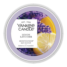 Yankee Candle Scenterpiece MeltCup Lemon Lavender refill bright packaging signals uplifting mood
