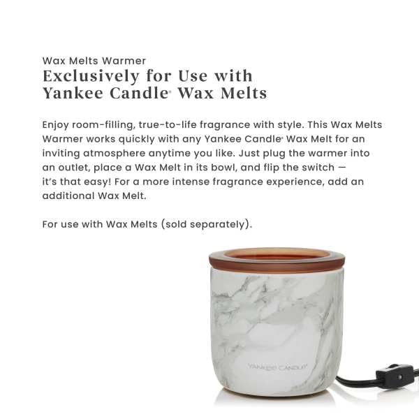 Wax warmer setup with Yankee Candle melts ready for use.