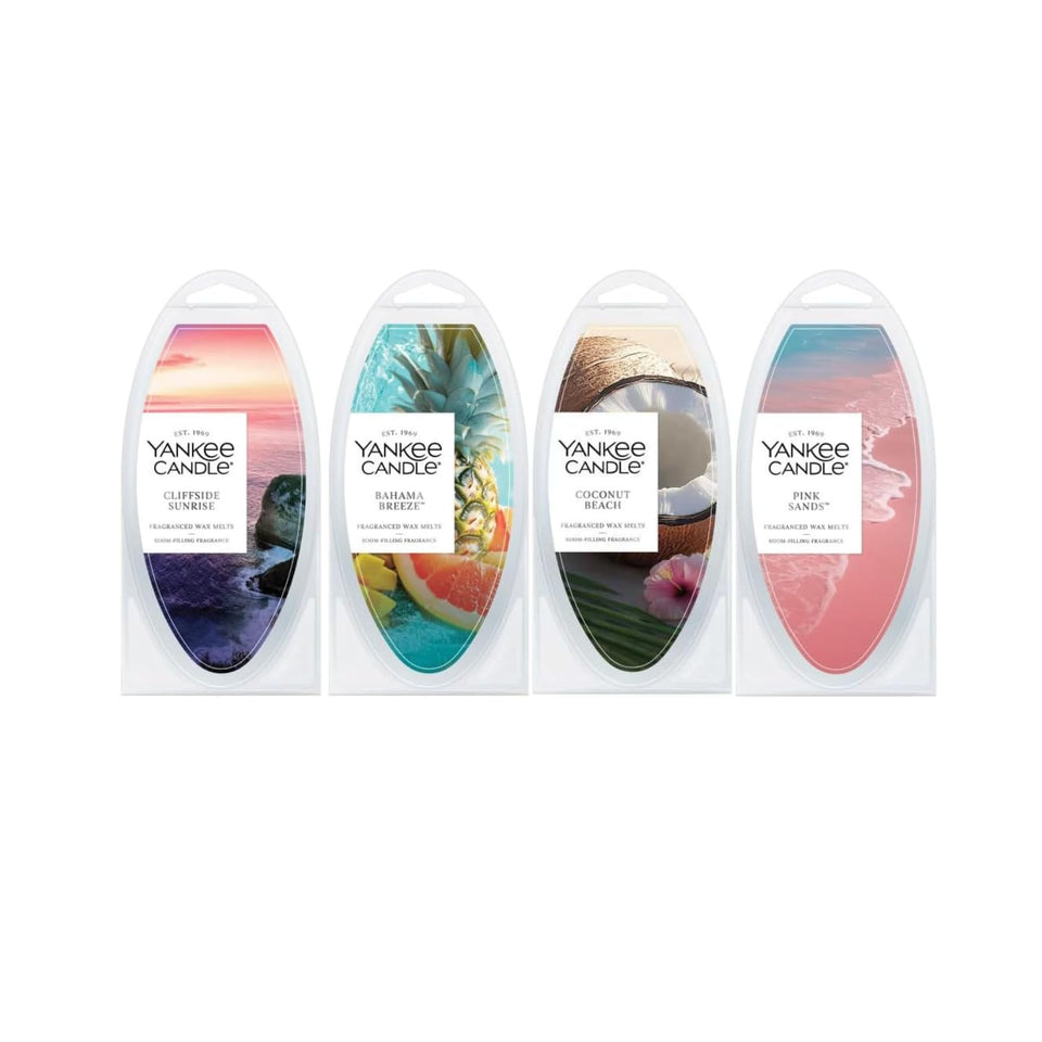 Yankee Candle wax melts Cliffside Sunrise for a bright tropical mood at home