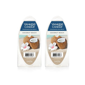 Yankee Candle Coconut Beach melts beside warmer for steady aroma.