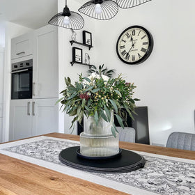 Boho minimalist room complemented by the YANWE1 ribbed vase.