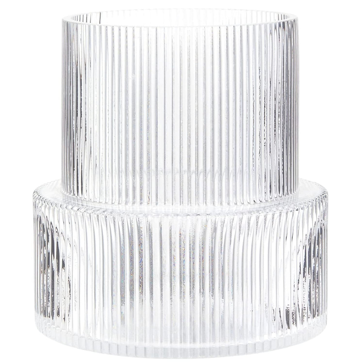 YANWE1 ribbed vase with fluted glass for elegant living room bouquets.