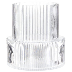 YANWE1 ribbed vase with fluted glass for elegant living room bouquets.