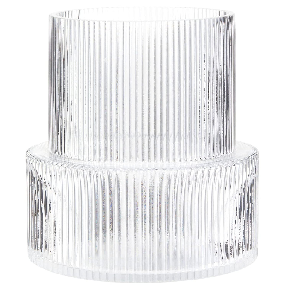 YANWE1 ribbed vase with fluted glass for elegant living room bouquets.
