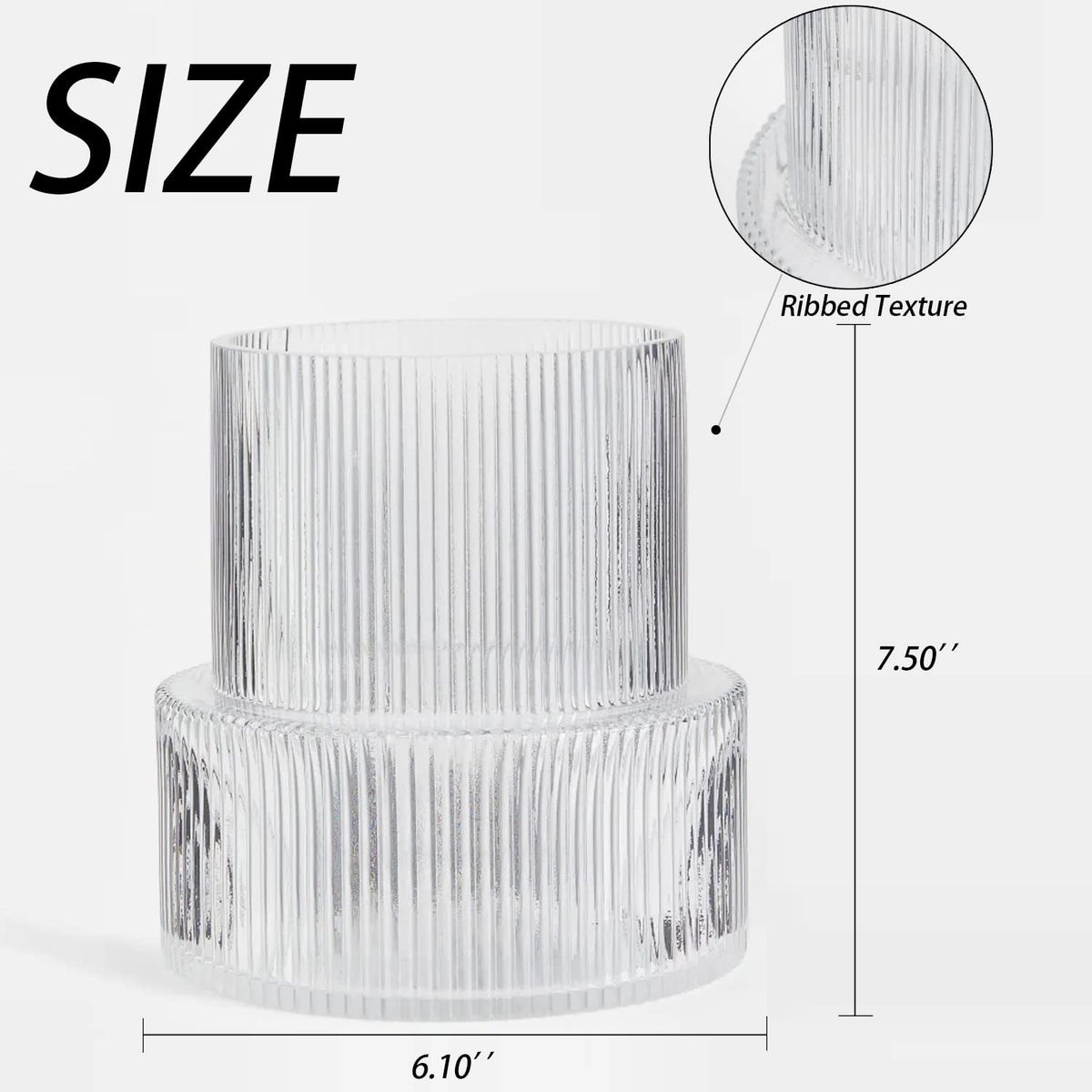 YANWE1 ribbed vase used as wedding decor centerpiece.