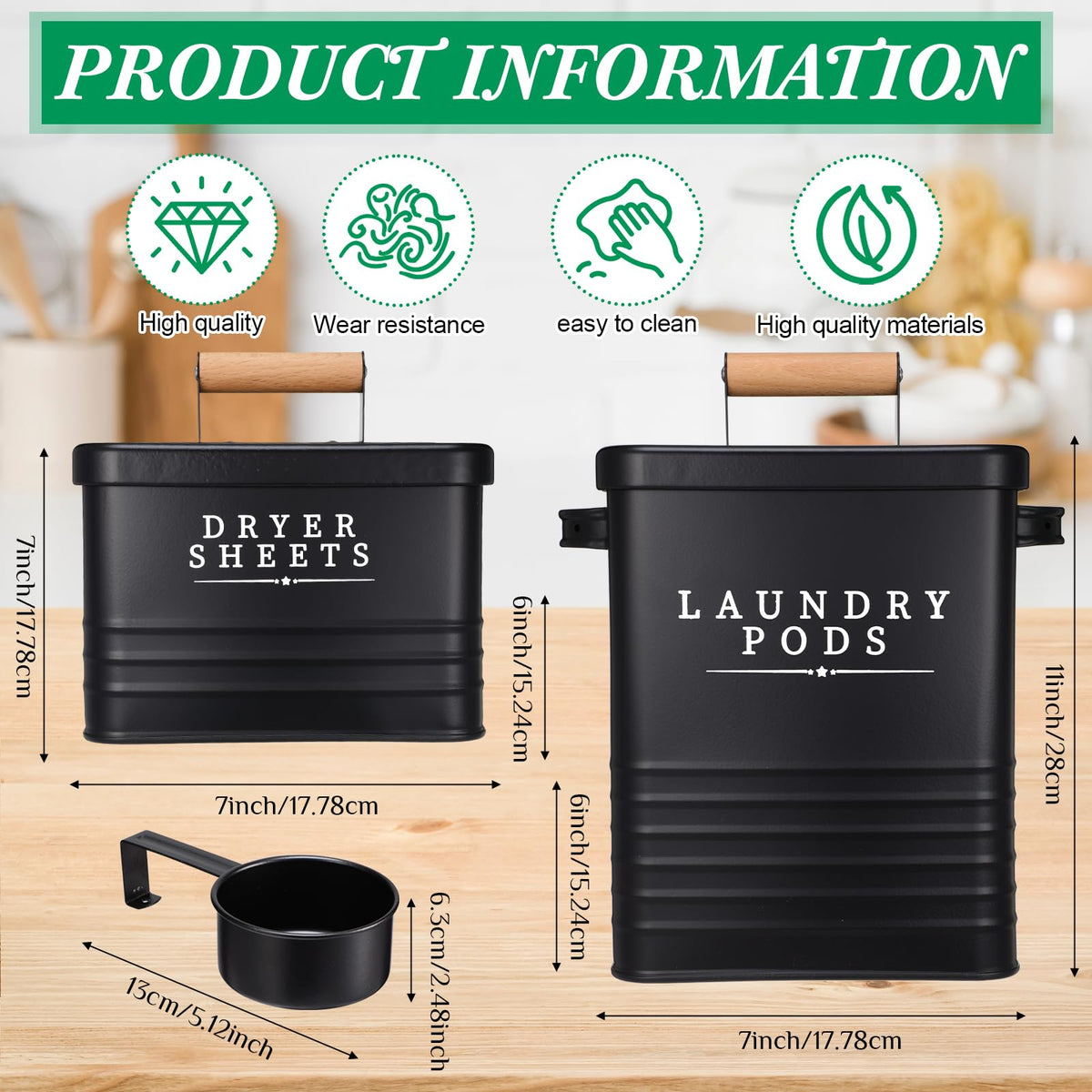 Yaocom laundry pod container with scoop for easy dispensing
