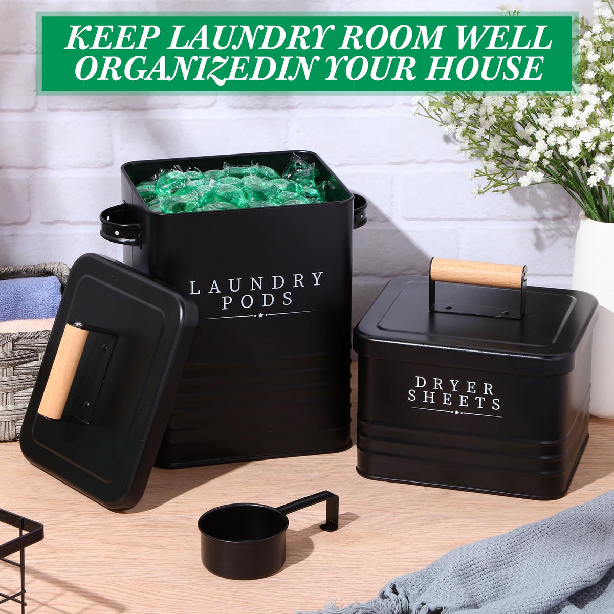 Yaocom laundry room decor with versatile storage setup