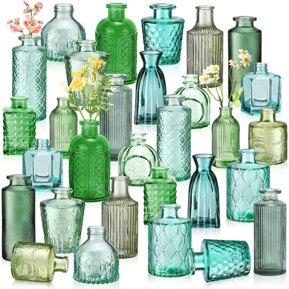 Yaomiao green series bud vases in bulk for festive table decor.