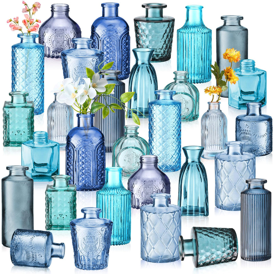 Yaomiao blue series bulk vases for cohesive table decor.