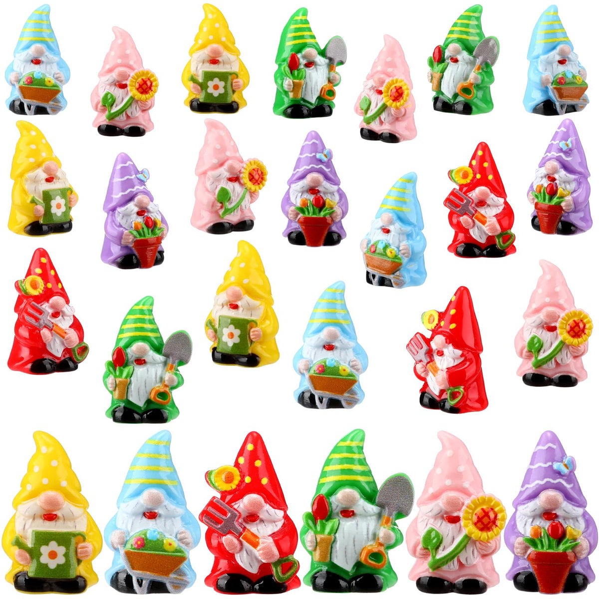 Yaomiao mini spring gnomes table display for bright spring decor.