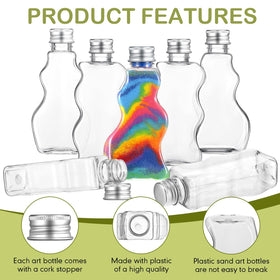 Yaomiao sand art bottles and included funnels enable precise pouring.