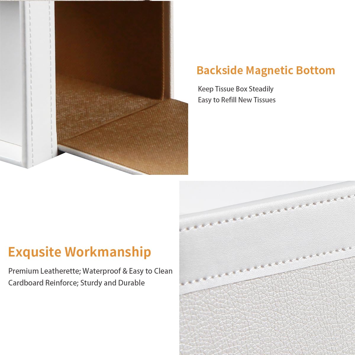 YAPISHI square tissue cover blends into bathroom and vanity spaces.