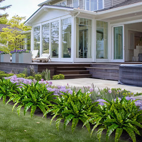 Yarmare fern stem arrangement creates lush maintenance-free focal point.