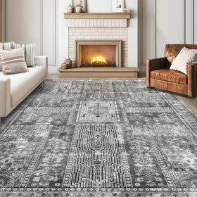 YARNSCAPE Vintage 5x7 rug: grey texture adds cozy retro style.