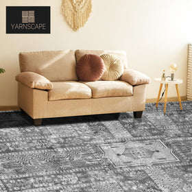 YARNSCAPE Vintage 6-by-9 rug dining area demonstrates easy placement under tables.