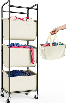 Yasali 3-section sorter front view shows compact space saving design for small rooms