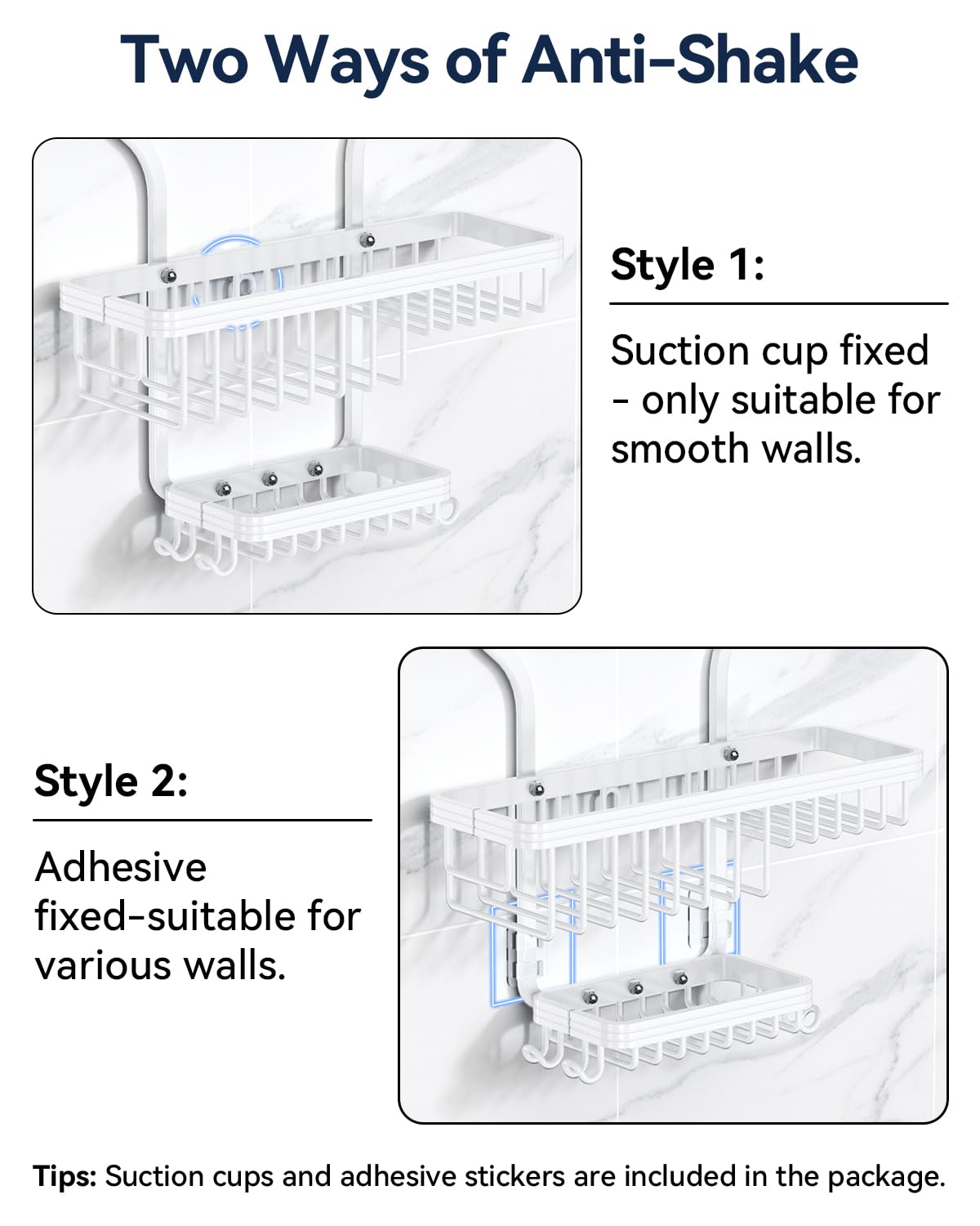 Anti-slip top and secure mounting ensure stability when the caddy is full.