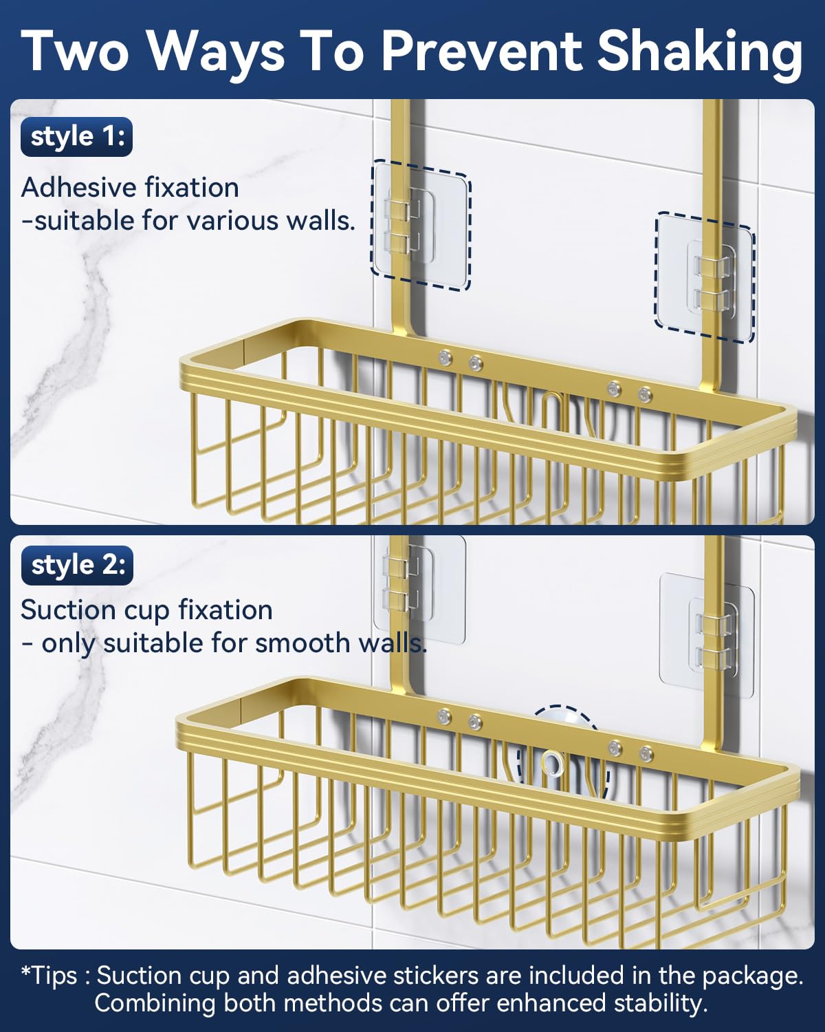 YASONIC gold finish adds stylish storage to any bathroom.