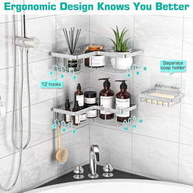 YASONIC brushed silver stainless steel frame adds rustproof durability to bathrooms.